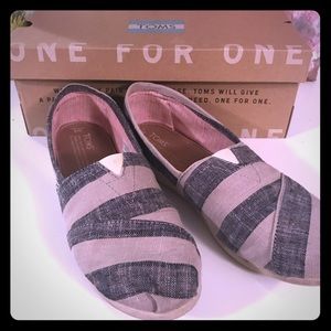 Striped Blue and Gray TOMS